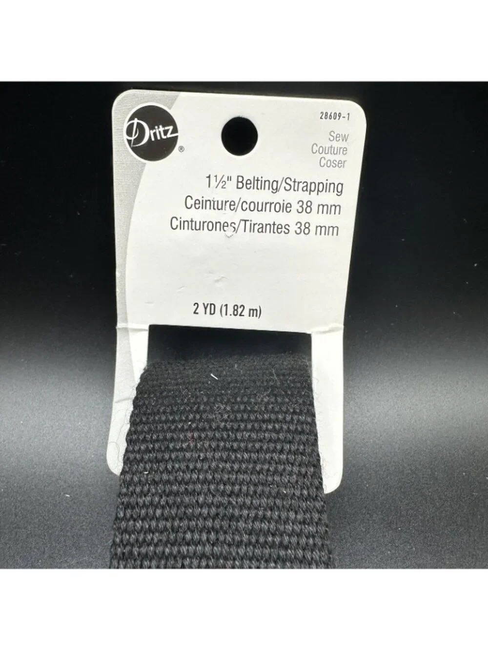 Dritz Lot Of 3 Black Polyester Webbing 1.5